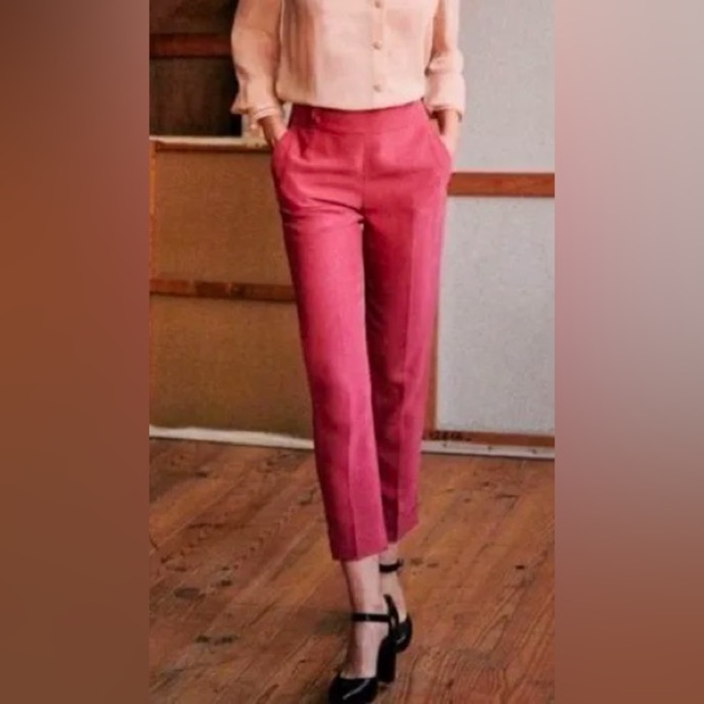 Sezane Georges Straight Cropped Pant / Trousers Size 6 Eur 38 - Picture 5 of 5
